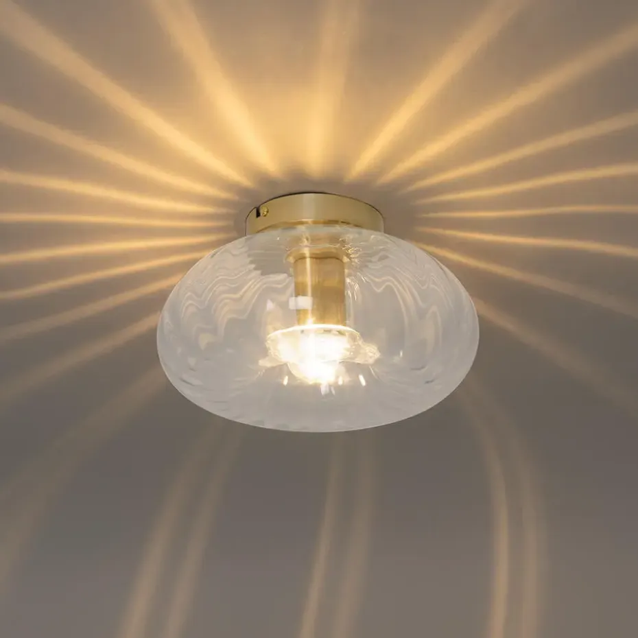 Qazqa plafondlampen ayesha goudkleurig e27