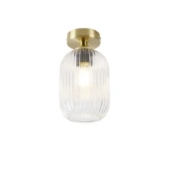 Qazqa plafondlampen banci goudkleurig e27