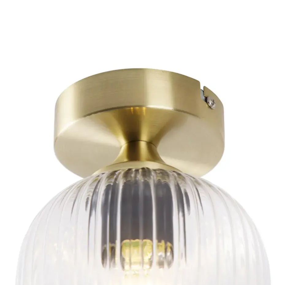 Qazqa plafondlampen banci goudkleurig e27