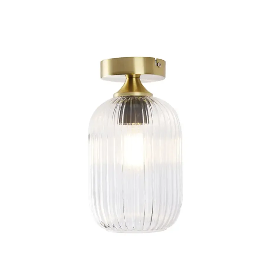 Qazqa plafondlampen banci goudkleurig e27