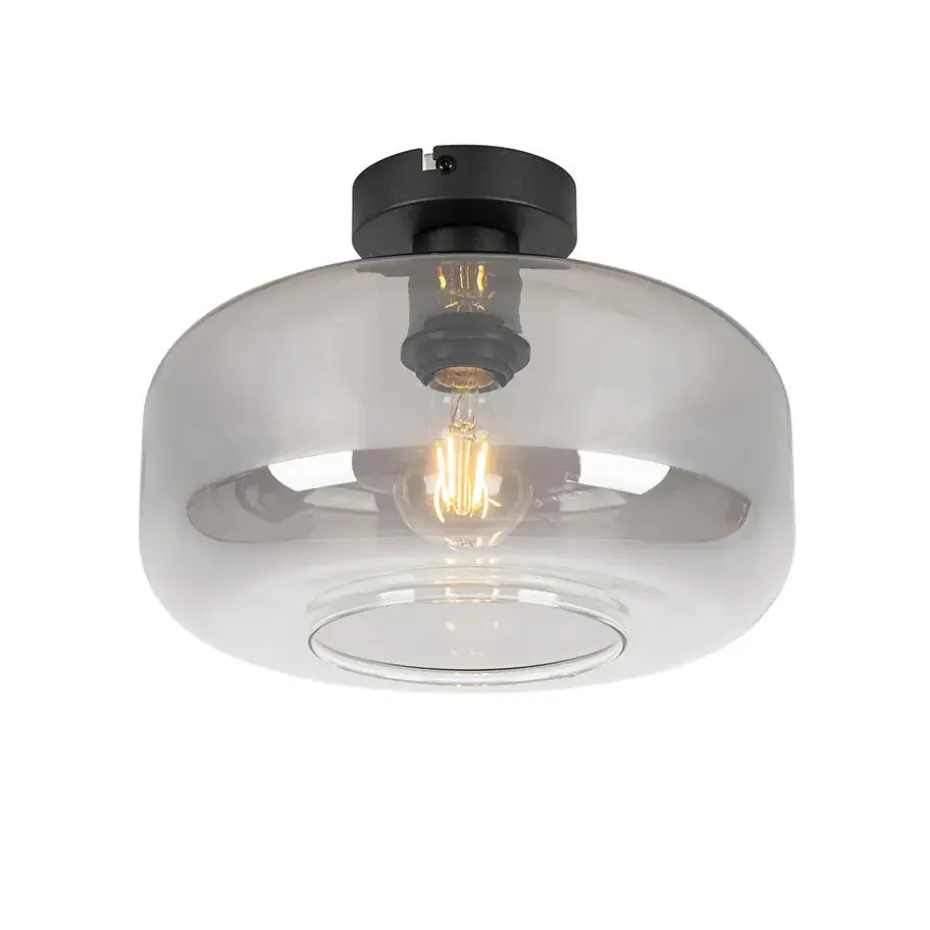 Qazqa plafondlampen bizle grijs e27