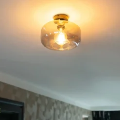 Qazqa plafondlampen bizle grijs e27