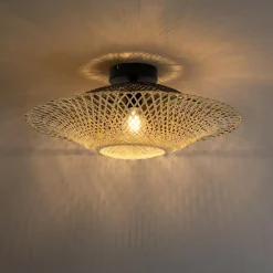 Qazqa plafondlampen buiten rina crème e27