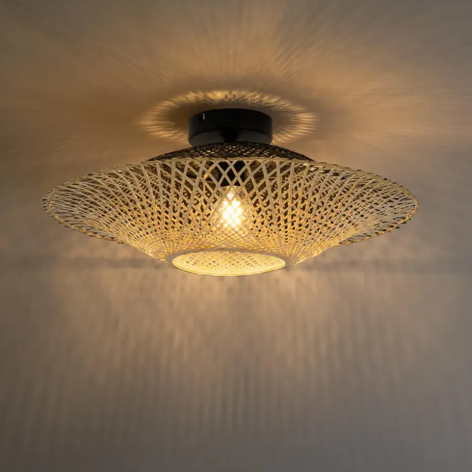 Qazqa plafondlampen buiten rina crème e27