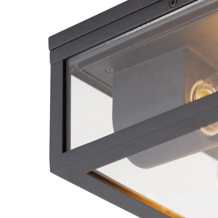 Qazqa plafondlampen buiten charlois zwart e27