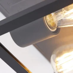Qazqa plafondlampen buiten charlois zwart e27