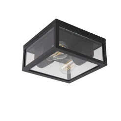 Qazqa plafondlampen buiten charlois zwart e27