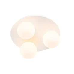Qazqa plafondlampen buiten cederic wit g9