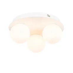 Qazqa plafondlampen buiten cederic wit g9