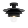Qazqa plafondlampen buiten morty zwart e27