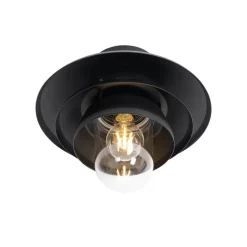 Qazqa plafondlampen buiten morty zwart e27