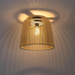 Qazqa plafondlampen buiten jayla crème e27