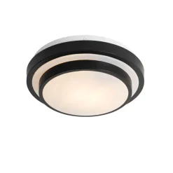 Qazqa plafondlampen buiten walden zwart e27