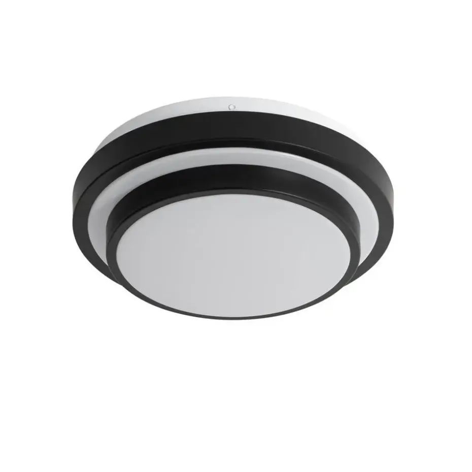 Qazqa plafondlampen buiten walden zwart e27