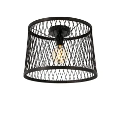 Qazqa plafondlampen buiten calamus zwart e27