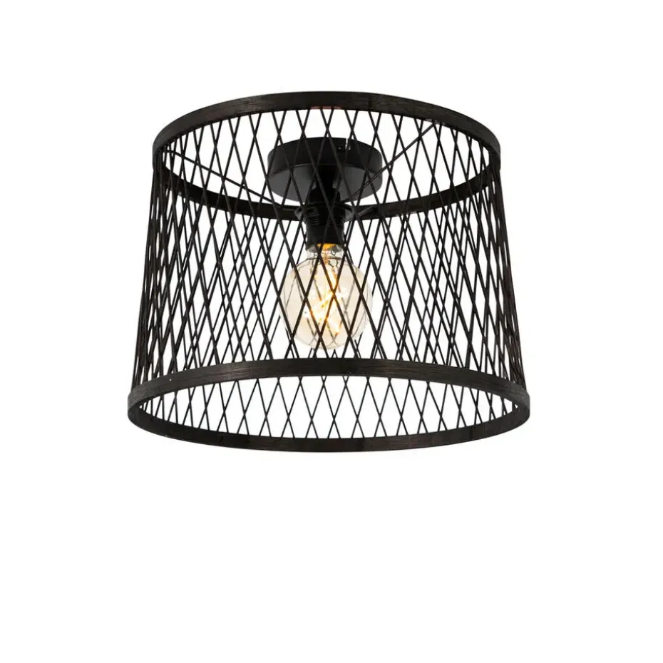 Qazqa plafondlampen buiten calamus zwart e27