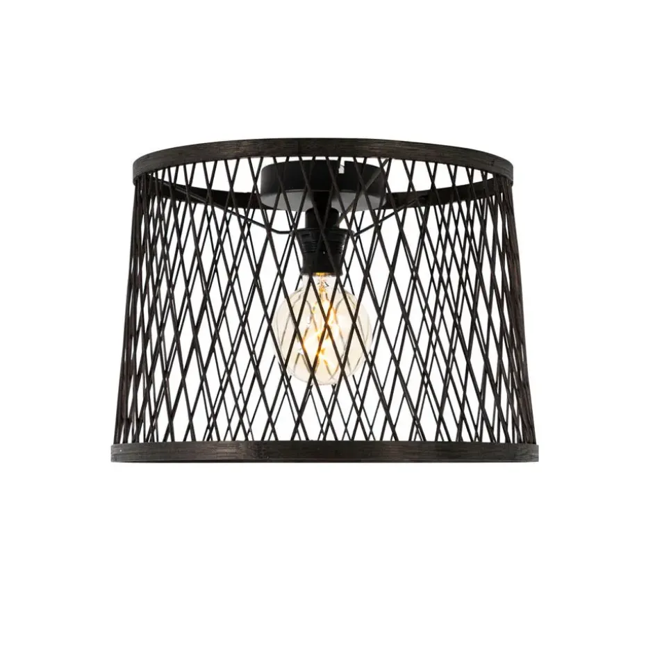 Qazqa plafondlampen buiten calamus zwart e27