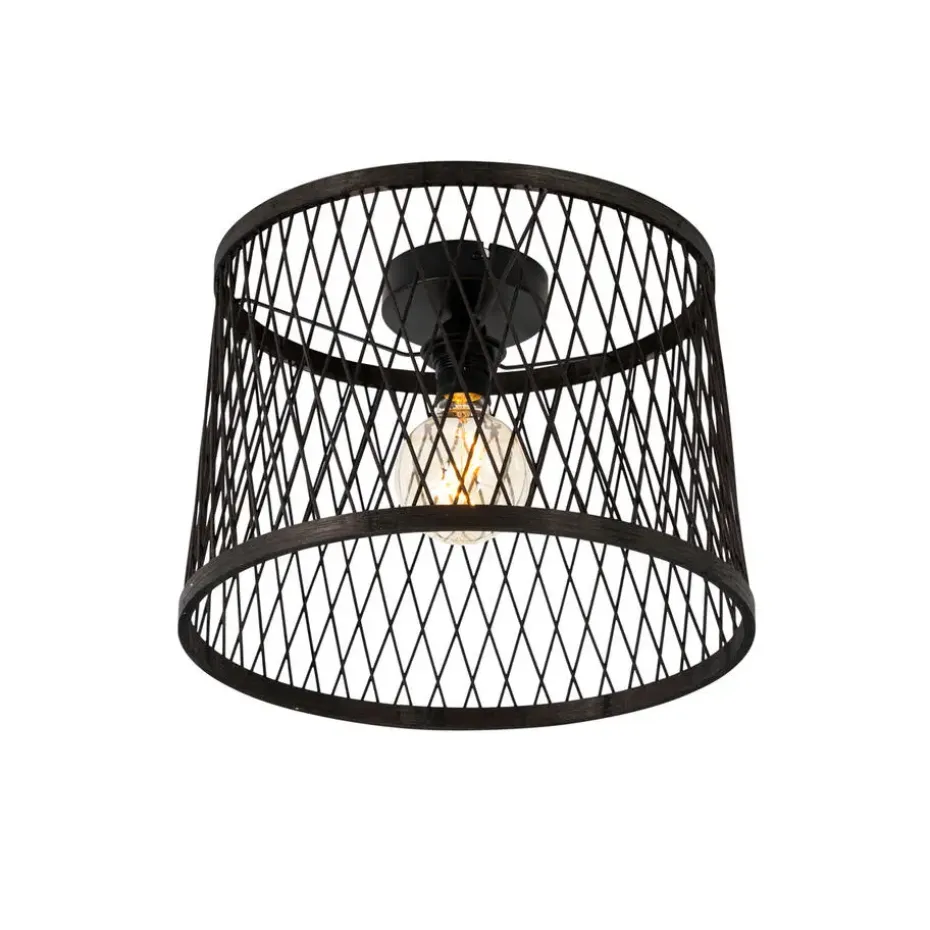 Qazqa plafondlampen buiten calamus zwart e27