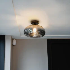 Qazqa plafondlampen busa zwart e27