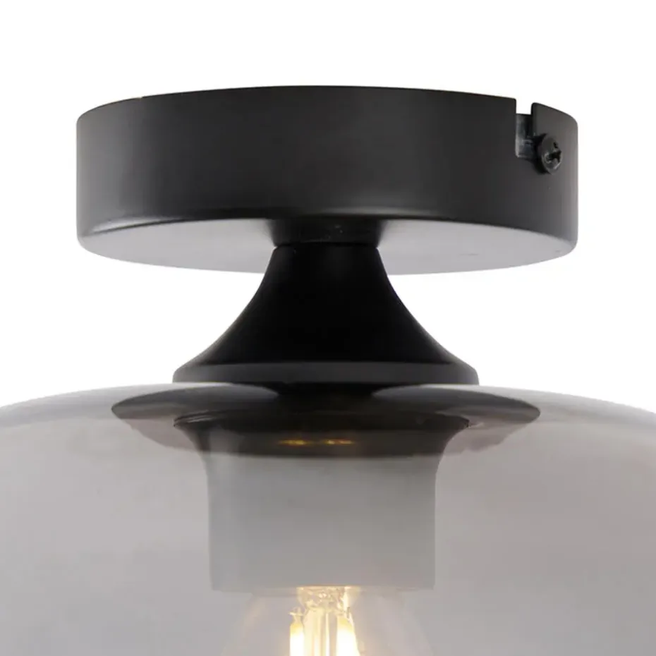 Qazqa plafondlampen busa zwart e27