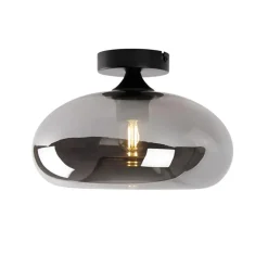 Qazqa plafondlampen busa zwart e27