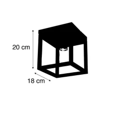 Qazqa plafondlampen cage zwart e27