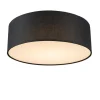 Qazqa plafondlampen drum led zwart geïntegreerde led