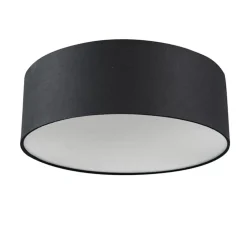 Qazqa plafondlampen drum led zwart geïntegreerde led