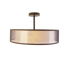 Qazqa plafondlampen drum duo bruin e27