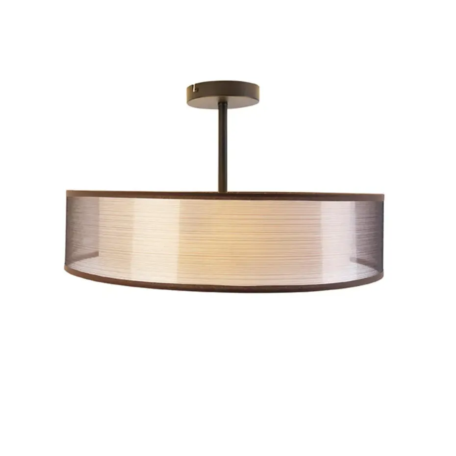 Qazqa plafondlampen drum duo bruin e27