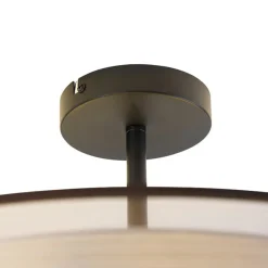 Qazqa plafondlampen drum duo bruin e27