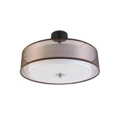 Qazqa plafondlampen drum duo bruin e27