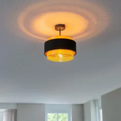 Qazqa plafondlampen elif zwart e27