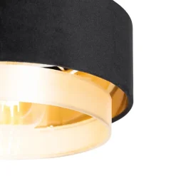 Qazqa plafondlampen elif zwart e27