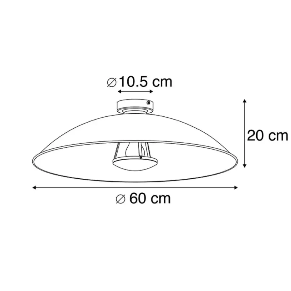 Qazqa plafondlampen emilienne zwart e27