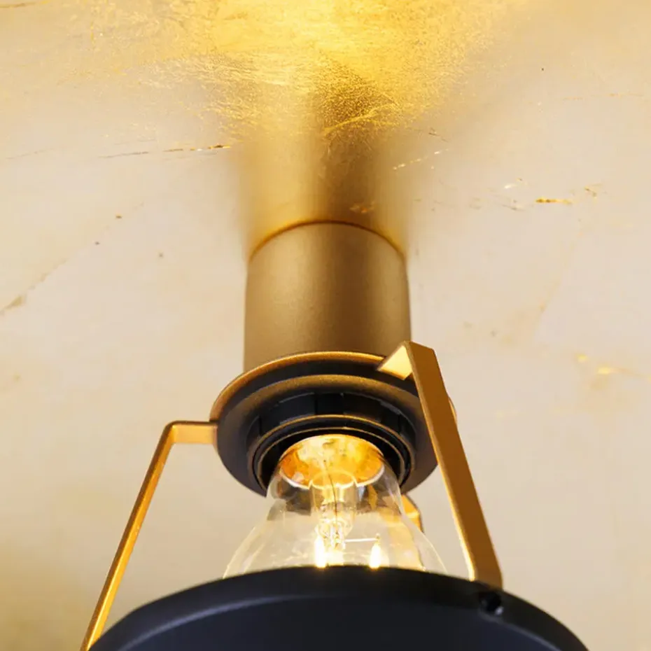 Qazqa plafondlampen emilienne zwart e27