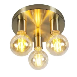 Qazqa plafondlampen facil goudkleurig e27