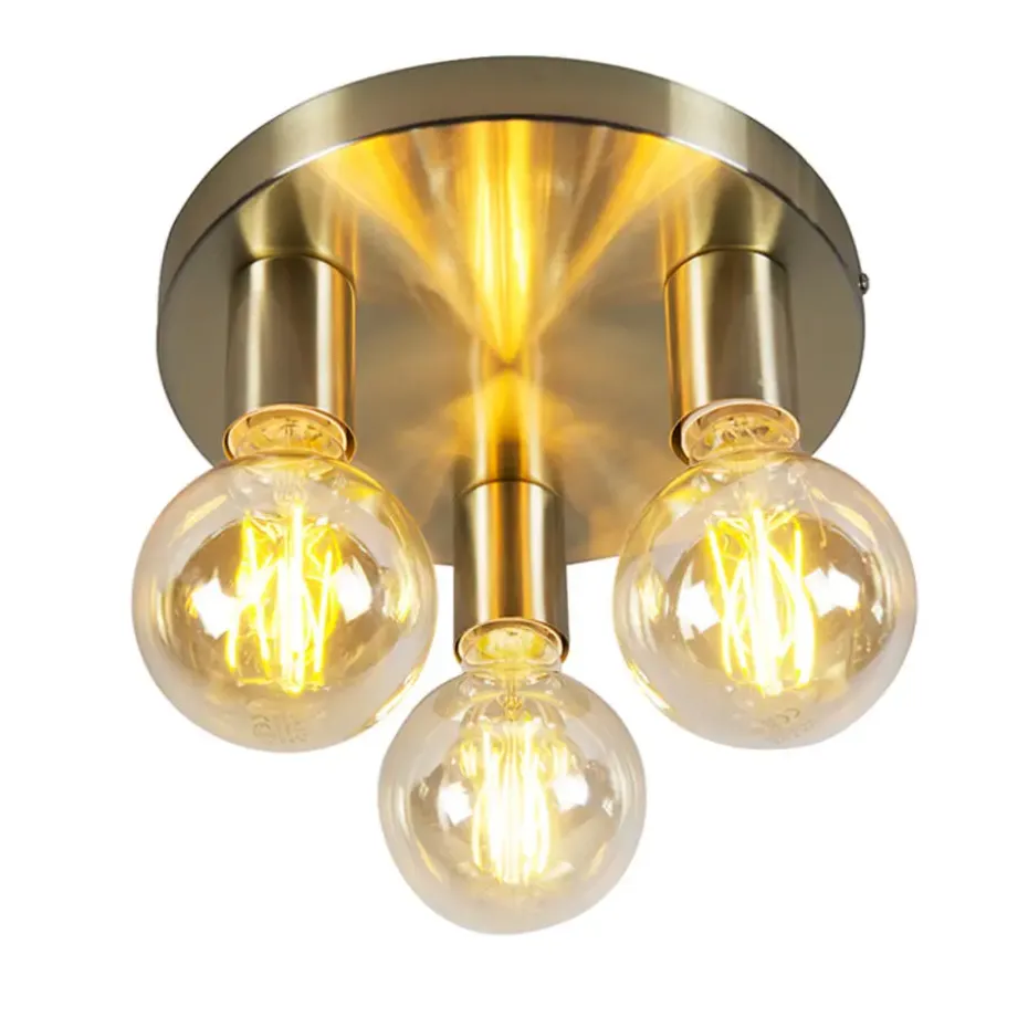 Qazqa plafondlampen facil goudkleurig e27