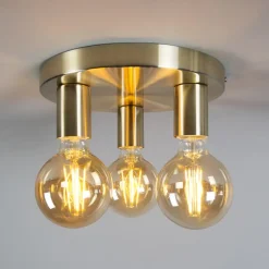 Qazqa plafondlampen facil goudkleurig e27