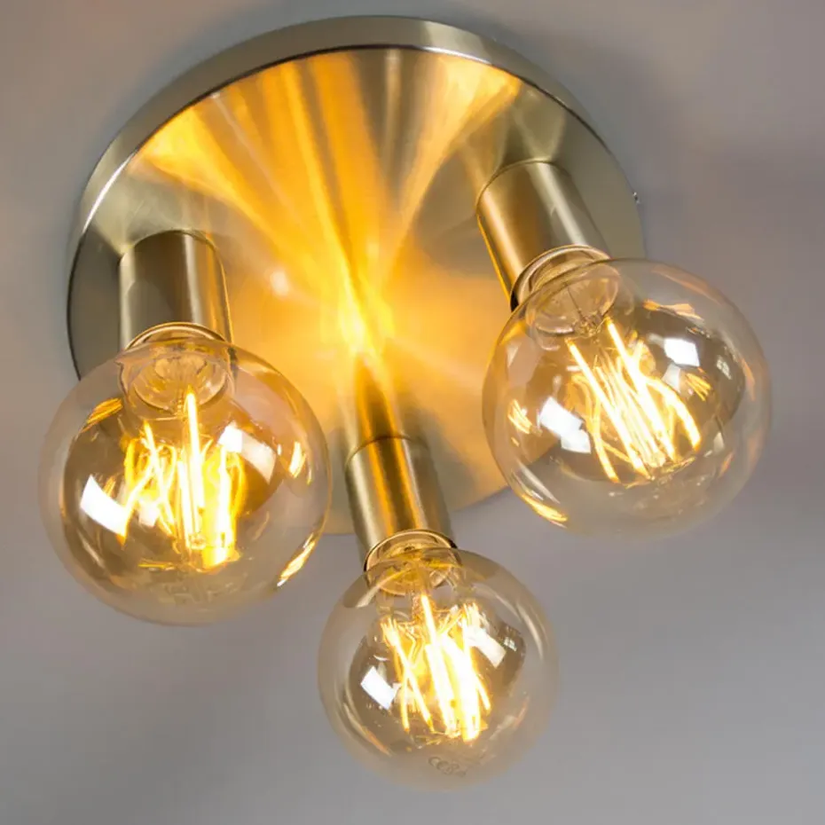 Qazqa plafondlampen facil goudkleurig e27
