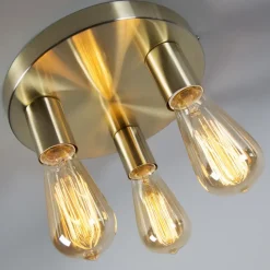 Qazqa plafondlampen facil goudkleurig e27