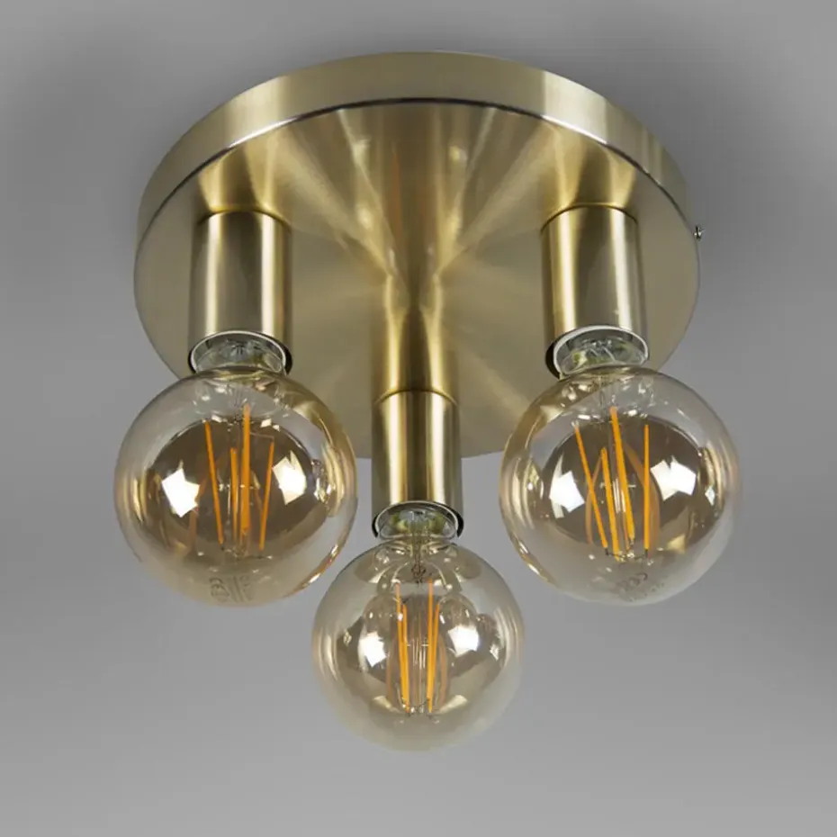 Qazqa plafondlampen facil goudkleurig e27