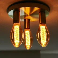 Qazqa plafondlampen facil goudkleurig e27