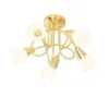 Qazqa plafondlampen inez goudkleurig e14