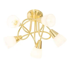 Qazqa plafondlampen inez goudkleurig e14