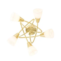 Qazqa plafondlampen inez goudkleurig e14
