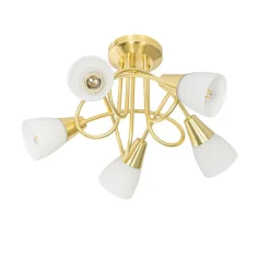 Qazqa plafondlampen inez goudkleurig e14