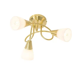 Qazqa plafondlampen inez goudkleurig e14