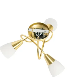 Qazqa plafondlampen inez goudkleurig e14