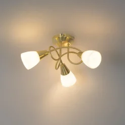 Qazqa plafondlampen inez goudkleurig e14